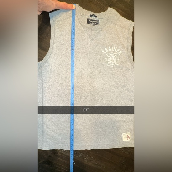 VTG Y2K A&F Men’s Abercrombie & Fitch Gray Athletic Sleeveless Muscle Tank Shirt - Picture 11 of 16